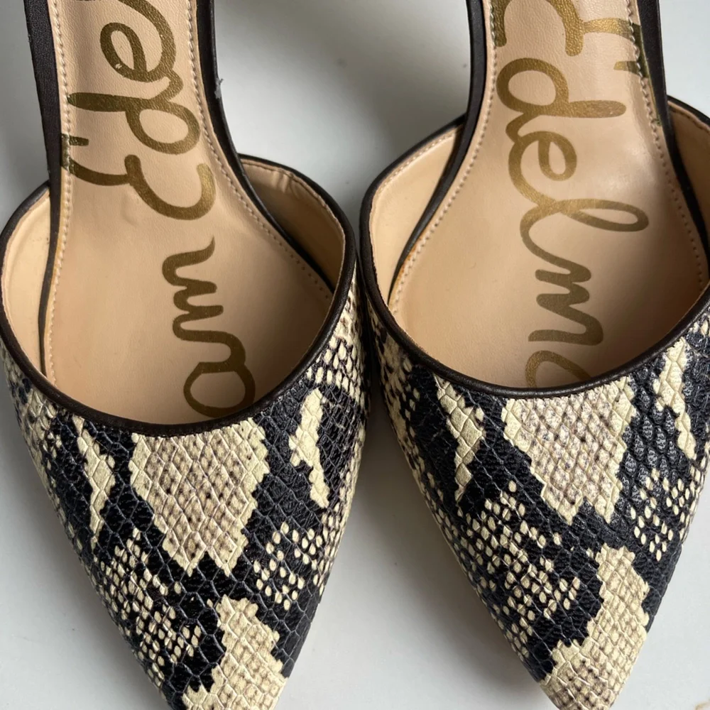 Sam Edelman Telsa d'Orsay heels snakeskin size 9 NWT - Picture 5 of 7